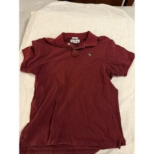 Abercrombie & Fitch Men's Vintage Polo Muscle Shirt Size L, Maroon Y2K